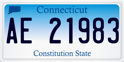 CT license plate AE21983