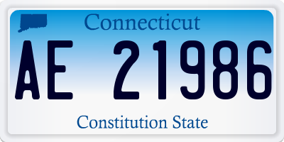 CT license plate AE21986
