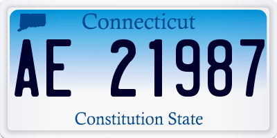 CT license plate AE21987