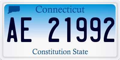 CT license plate AE21992
