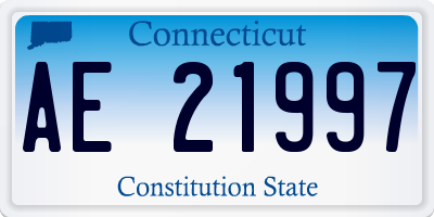 CT license plate AE21997