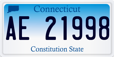 CT license plate AE21998