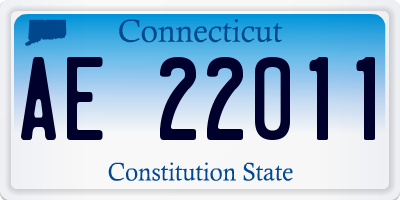 CT license plate AE22011