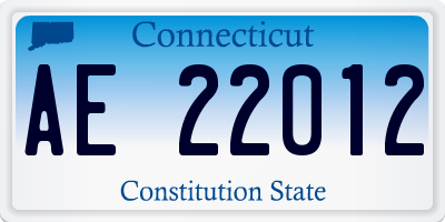 CT license plate AE22012
