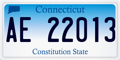 CT license plate AE22013