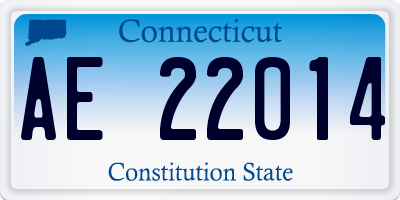 CT license plate AE22014