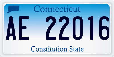 CT license plate AE22016
