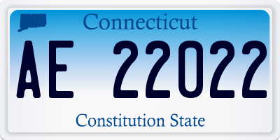 CT license plate AE22022