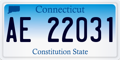 CT license plate AE22031