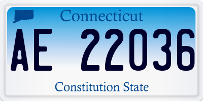 CT license plate AE22036