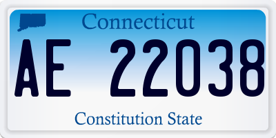 CT license plate AE22038