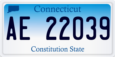 CT license plate AE22039