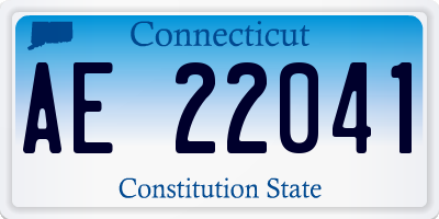 CT license plate AE22041