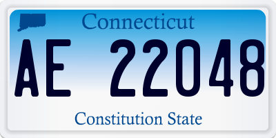 CT license plate AE22048
