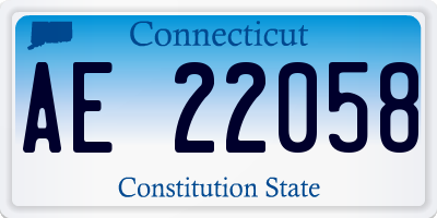 CT license plate AE22058