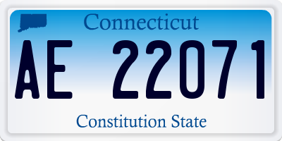 CT license plate AE22071