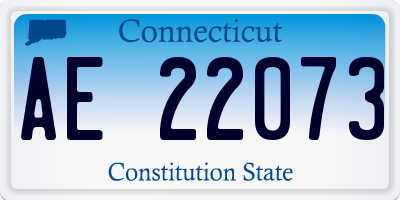 CT license plate AE22073
