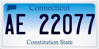 CT license plate AE22077
