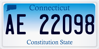 CT license plate AE22098