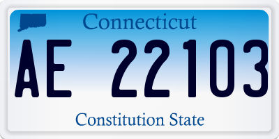 CT license plate AE22103