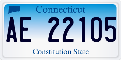 CT license plate AE22105