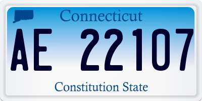 CT license plate AE22107