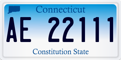 CT license plate AE22111