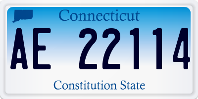 CT license plate AE22114