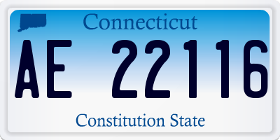 CT license plate AE22116