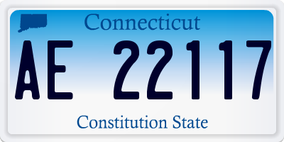CT license plate AE22117