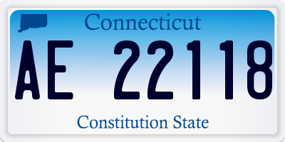 CT license plate AE22118