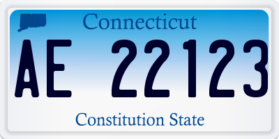 CT license plate AE22123