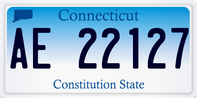 CT license plate AE22127
