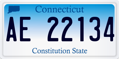 CT license plate AE22134