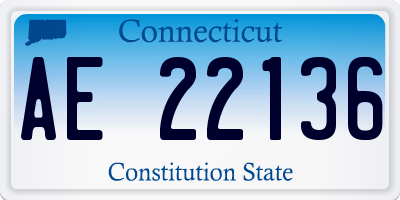 CT license plate AE22136