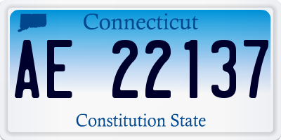 CT license plate AE22137