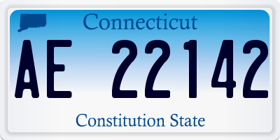 CT license plate AE22142
