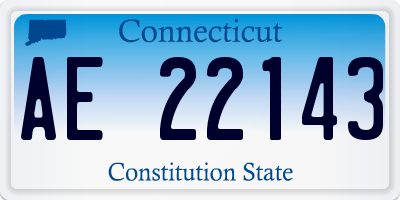 CT license plate AE22143