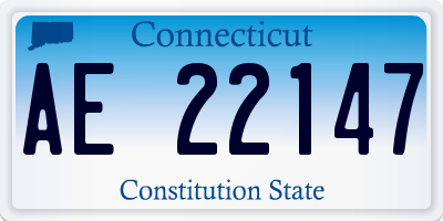 CT license plate AE22147