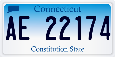 CT license plate AE22174
