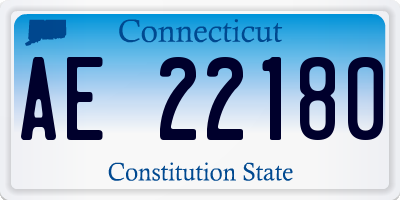 CT license plate AE22180