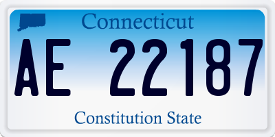 CT license plate AE22187