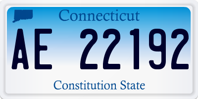 CT license plate AE22192