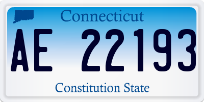 CT license plate AE22193