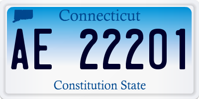 CT license plate AE22201