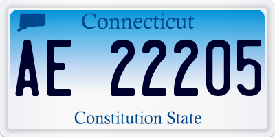 CT license plate AE22205