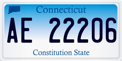 CT license plate AE22206