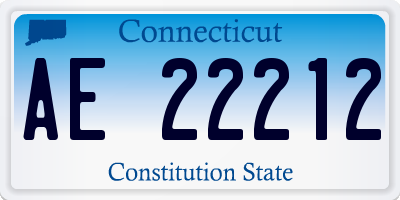 CT license plate AE22212