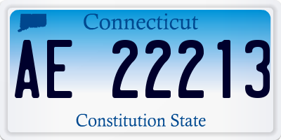 CT license plate AE22213
