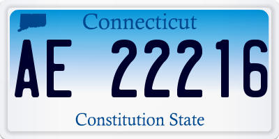 CT license plate AE22216